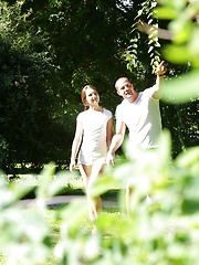 Romantic sex in the garden